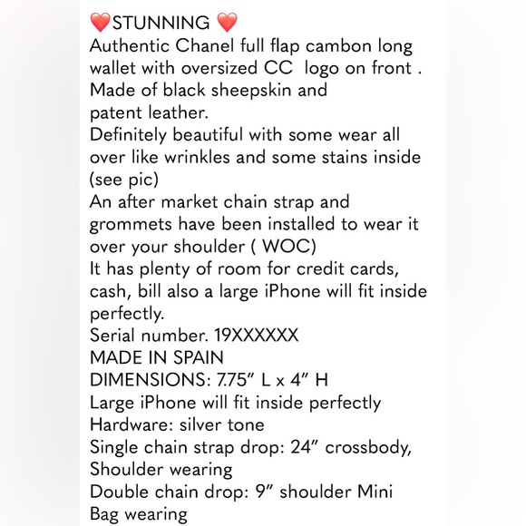 Flap Cambon Long Wallet with Chain - Picture 16 of 16